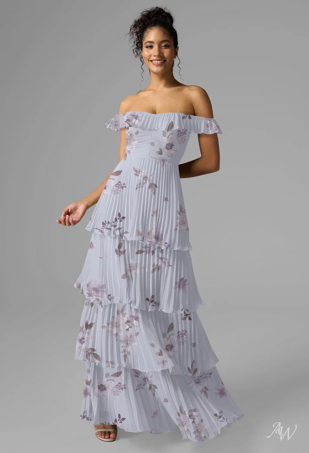 lavender off the shoulder bridesmaid dresses KissProm main image 1