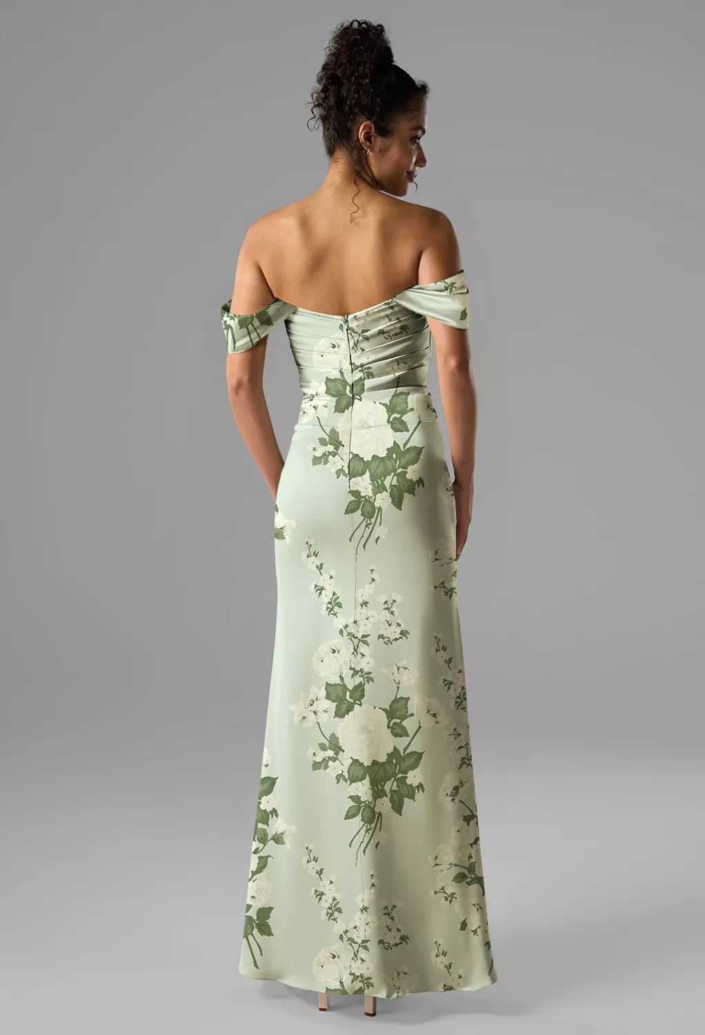 Mottled Moss Green, Green Floral Bridesmaid Dresses | AW.Bridal