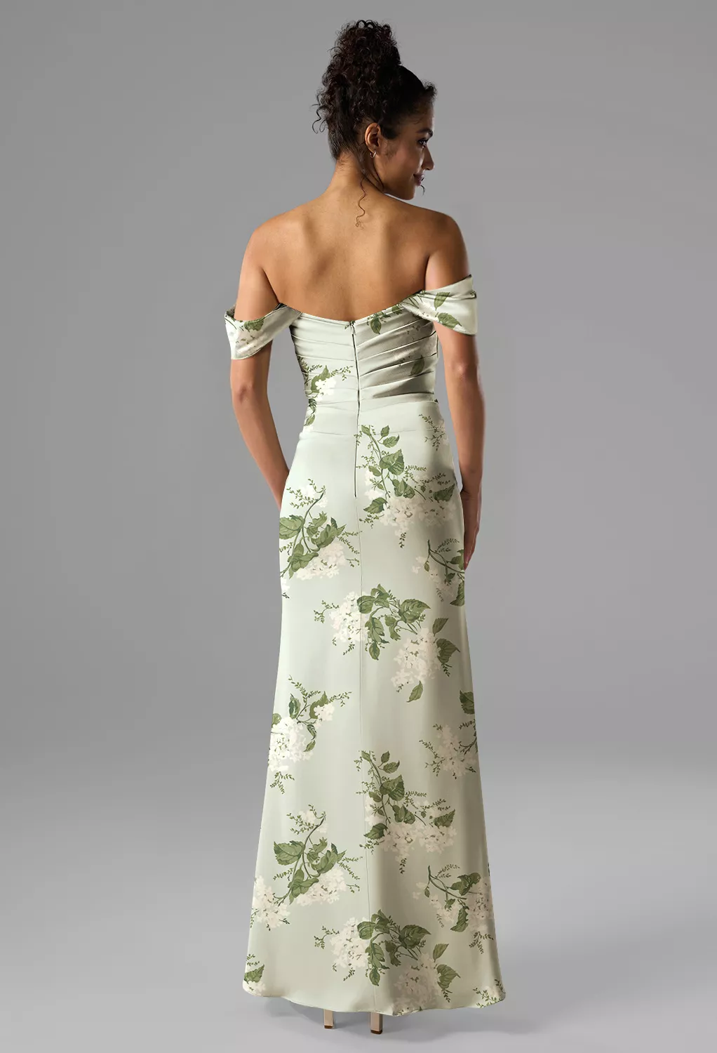Sage Garden Party, Green Floral Long Bridesmaid Dresses | AW.Bridal