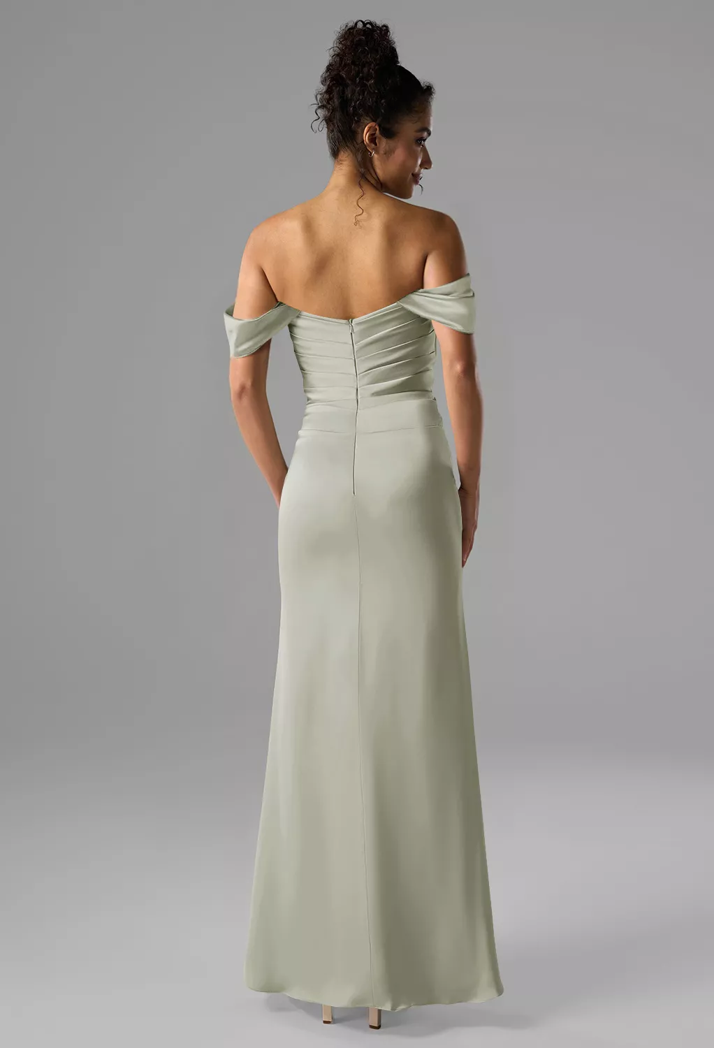 hunter green bridesmaid dress Satin Halter Pleats Dark Green Wedding Guest Dress main image 1
