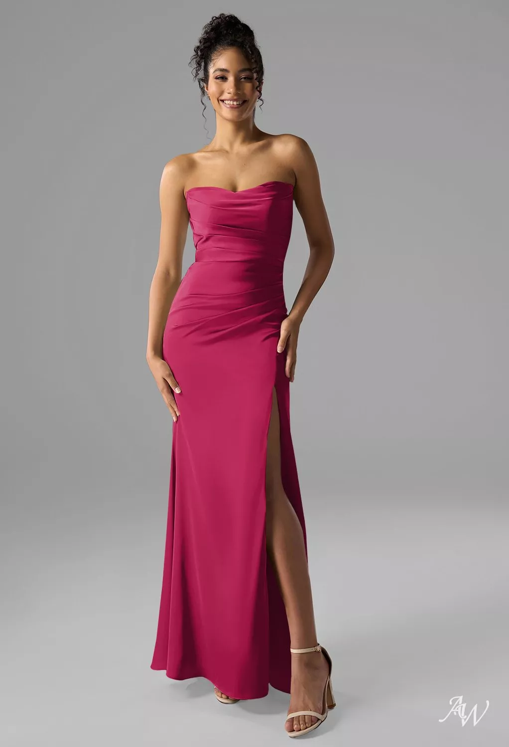 red sweetheart neckline bridesmaid dress Azazie Plus Size A-Line Sweetheart Floor-Length Chiffon Bridesmaid Dresses