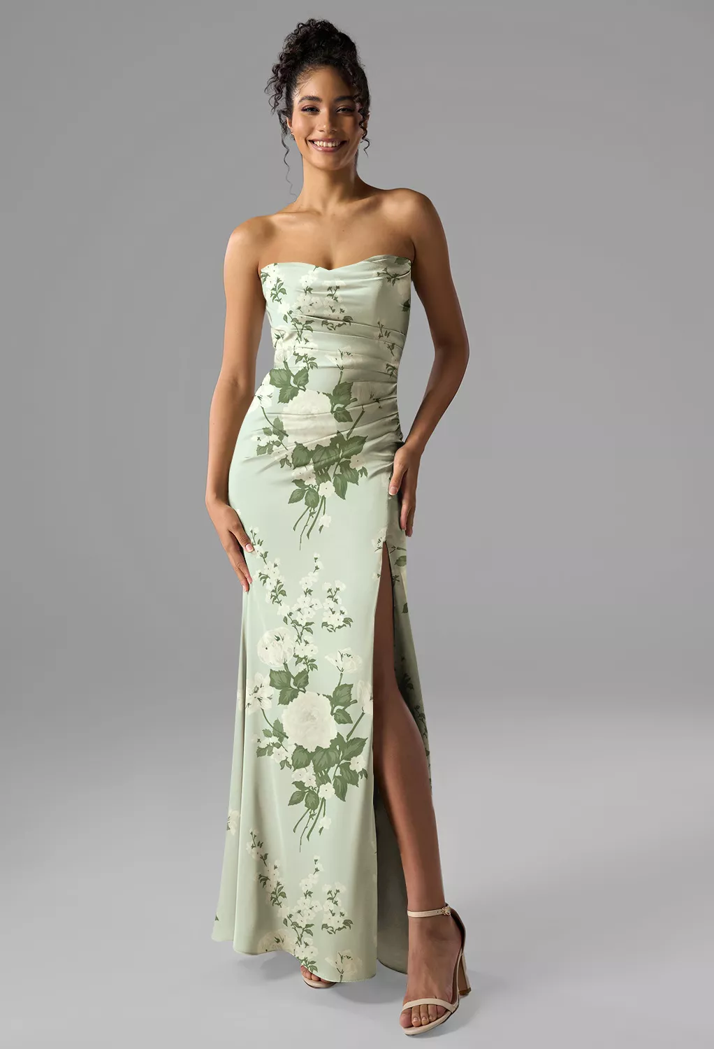 green chiffon dress knee length Mairead A-Line Scoop Tiered Mother Of The Bride Dresses, Mint Size:3XL_34-36