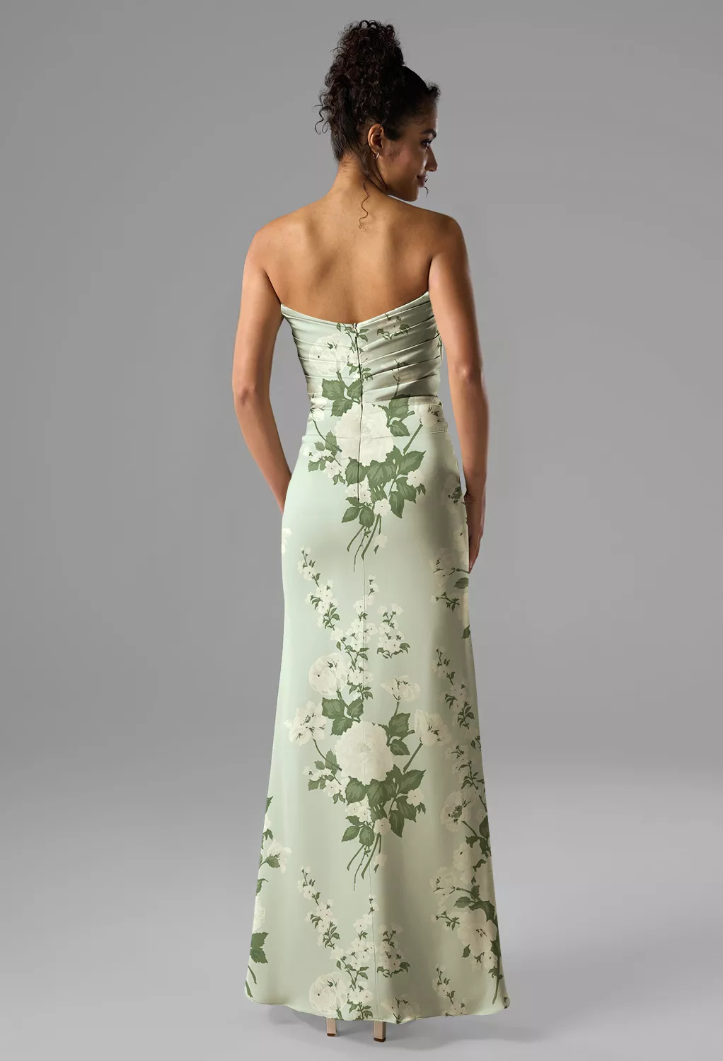 Mottled Moss Green, Green Floral Bridesmaid Dresses | AW.Bridal