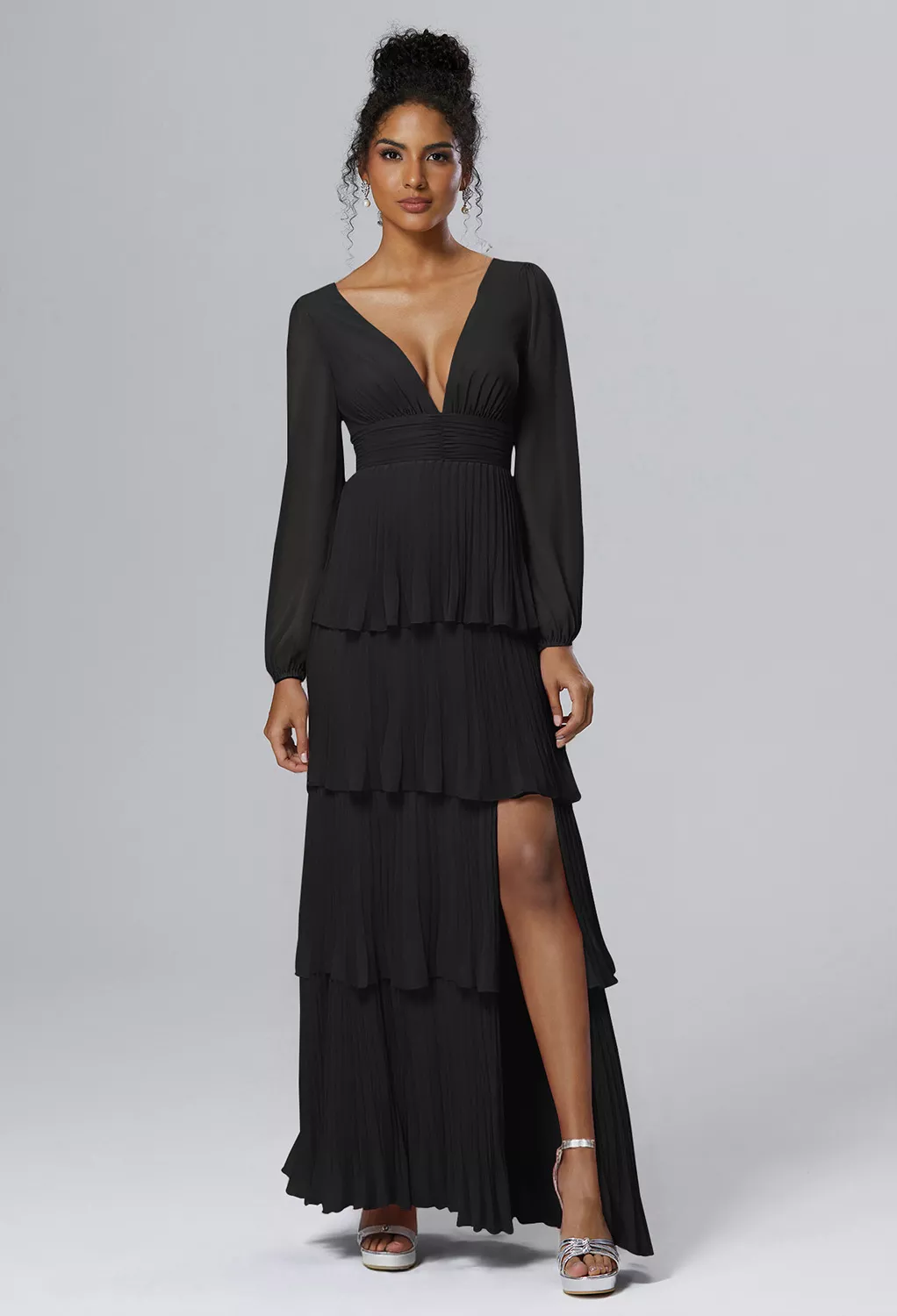 belted formal dress Ever-Pretty Stretch Bodice Spaghetti Strap Evening Dress for Black Tie & Formal Events Occasion Dress main image 0
