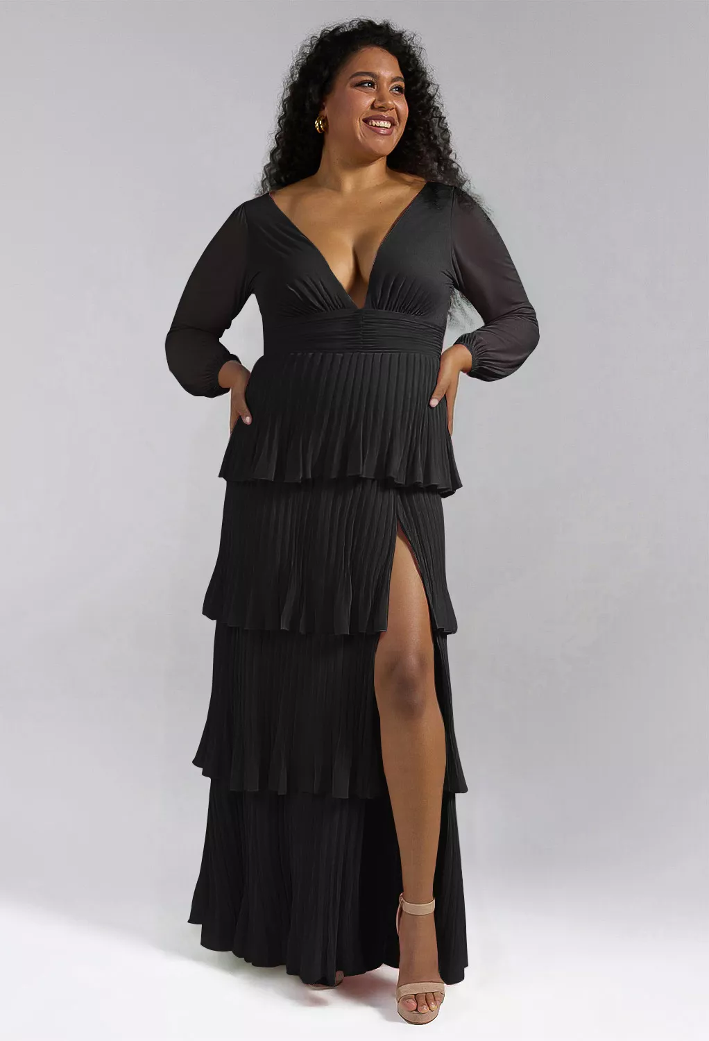 black wedding guest dresses plus size Glamorous Plus Size Glittery Halter Neck Midi Wedding Guest Dress