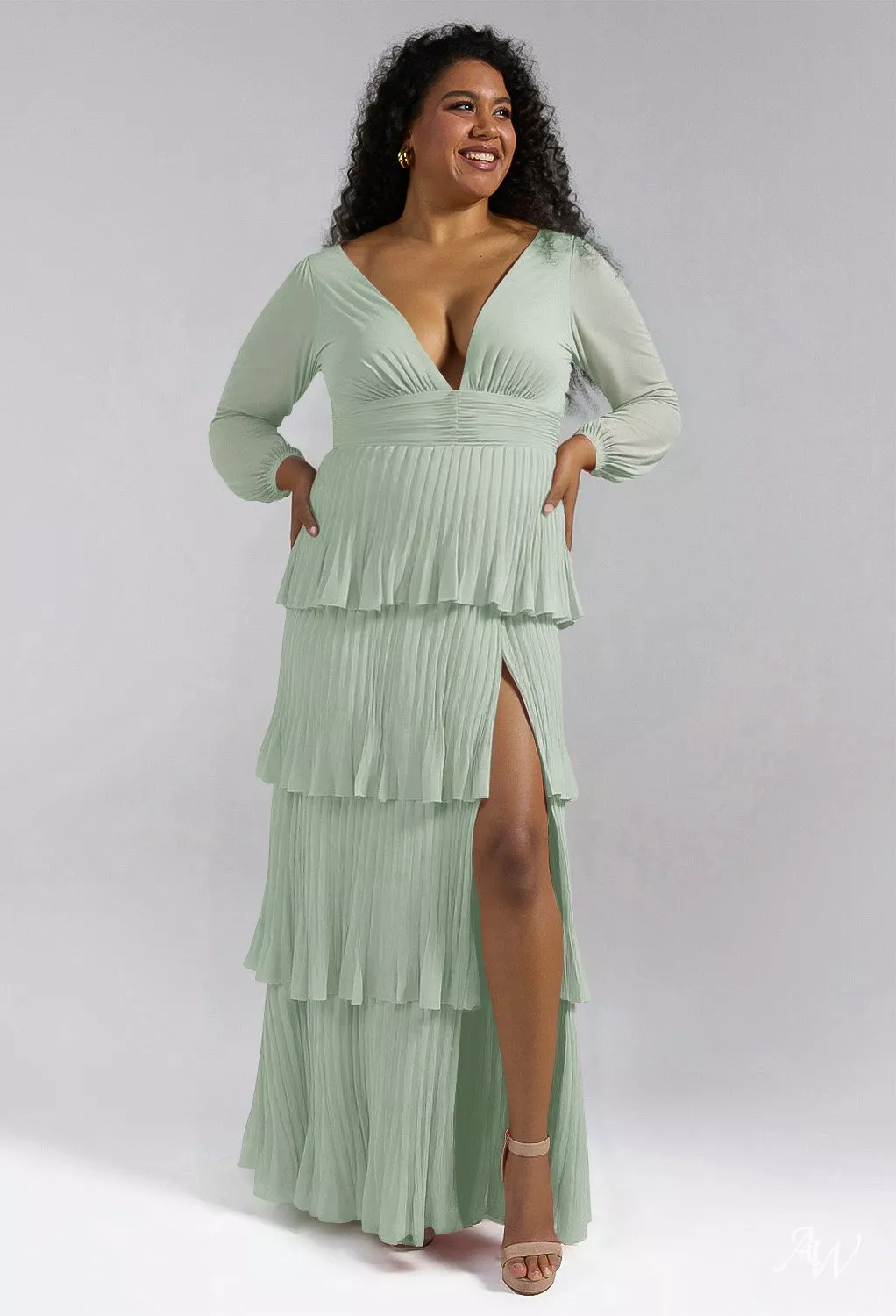 plus size sage green bridesmaid dresses Pink Green Ombre Sheath One Shoulder Satin Long Prom Dress Evening Dre –  shinydress main image 0