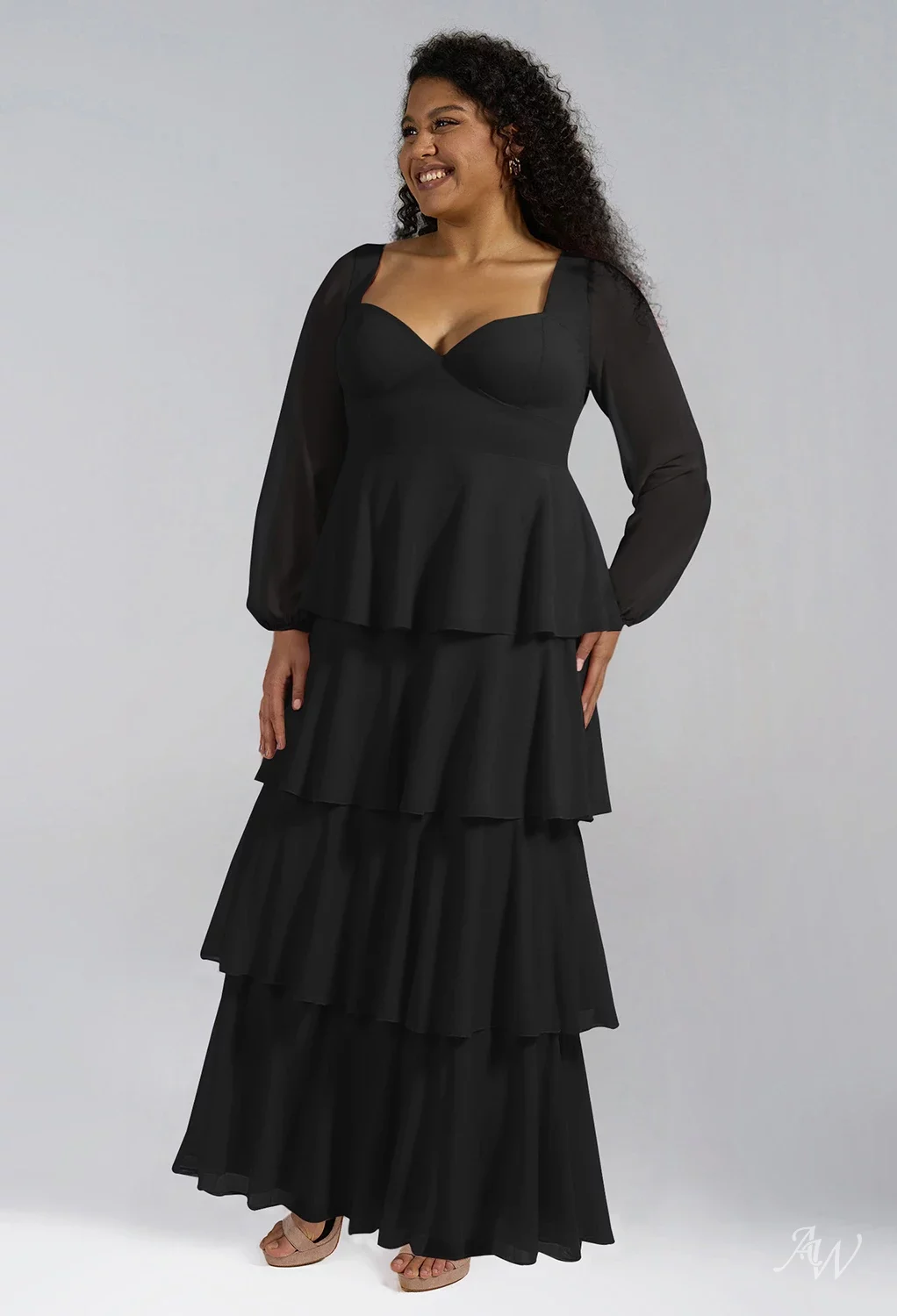 sequin chiffon bridesmaid dress Mix V-neck A-line Sleeveless Bianca wears our limited PRESPRING2026 Size:3-Flower: 5 Back Details