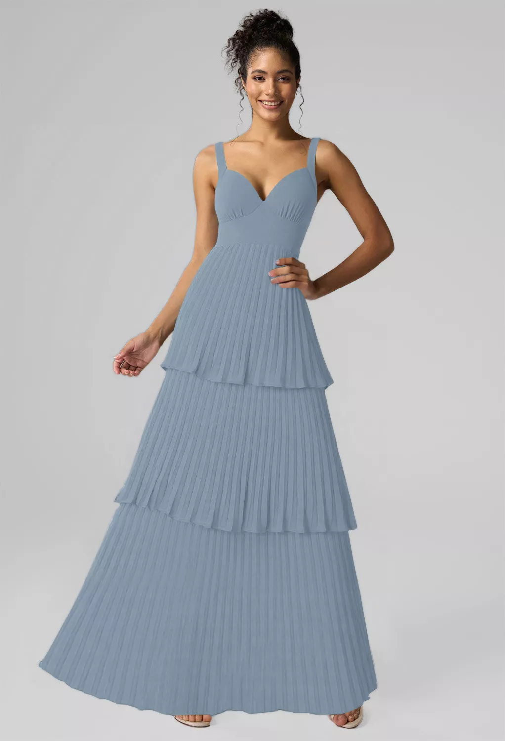 Light Dusty Blue Country Wedding Guest Dresses | AW.Bridal