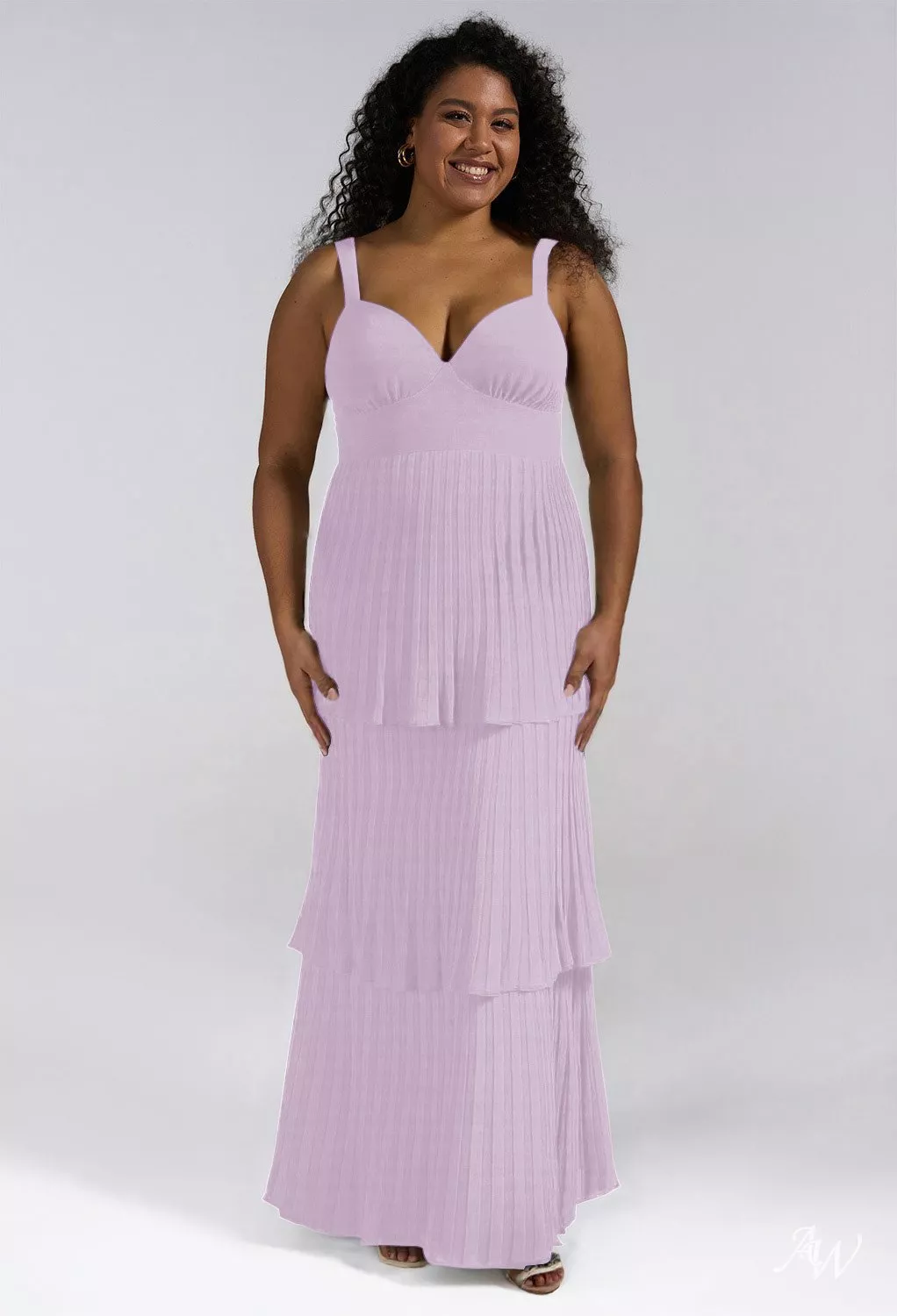 plus size lilac bridesmaid dresses Plus Size Angel Sleeve Wrap Design Midi Dress in Lilac