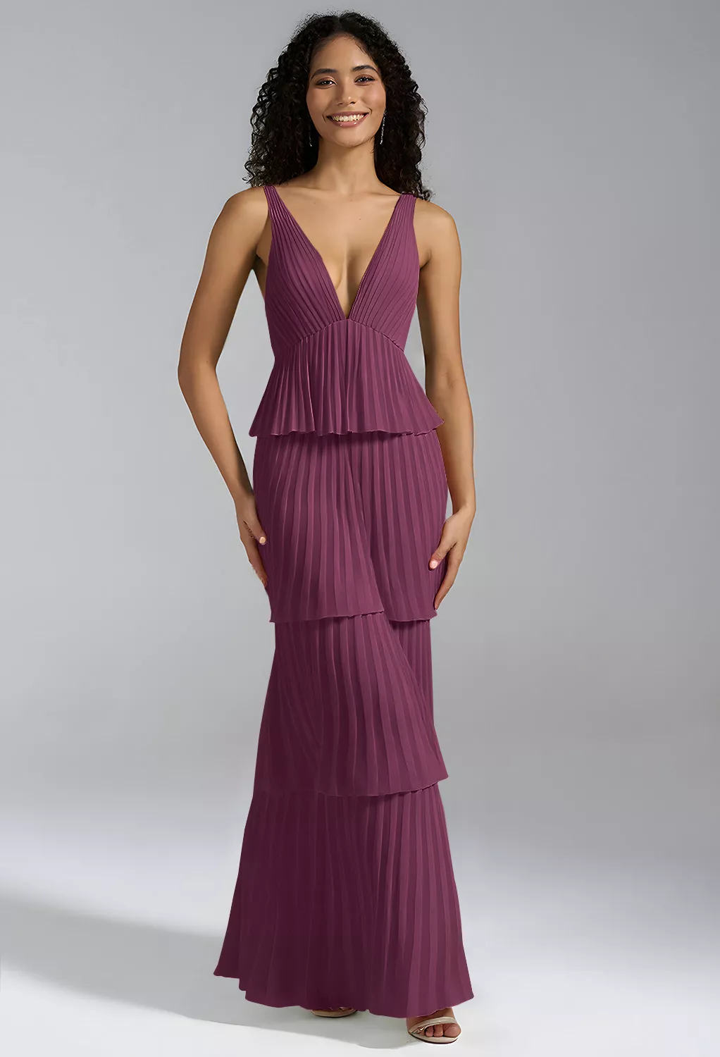 david's bridal chianti bridesmaid dresses Strapless Hot Pink Applique A-Line Chiffon Prom Dress – FancyVestido