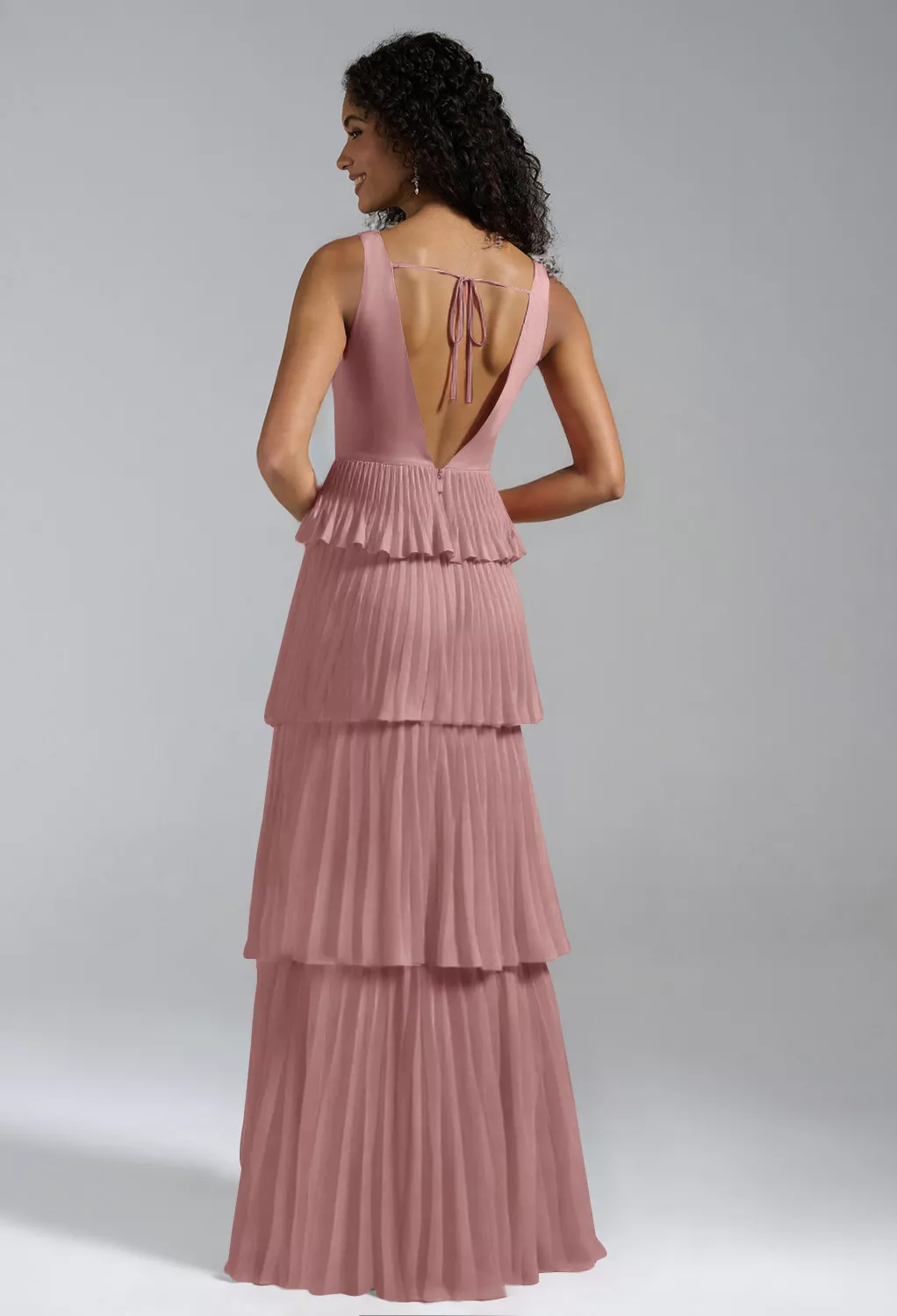 Dusty Rose Long Bridesmaid Dresses | AW.Bridal