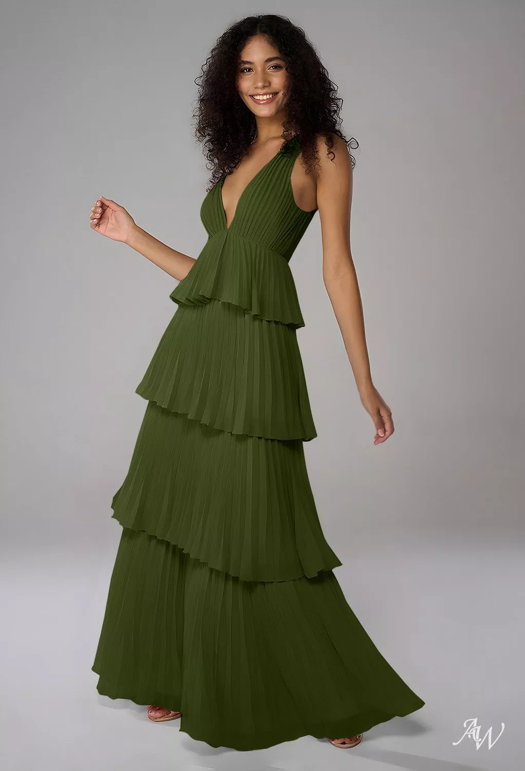 AW Asma Green Olive Bridesmaid Dresses | AW.Bridal