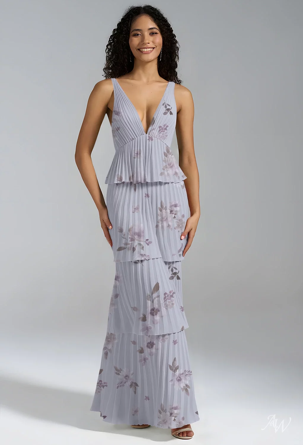 lavender floral bridesmaid dress Wedtrend Women Lavender Flower Bridesmaid Dress A-Line Spaghetti Straps Pleated Long Wedding Party Dress, Lavender Flower / US16