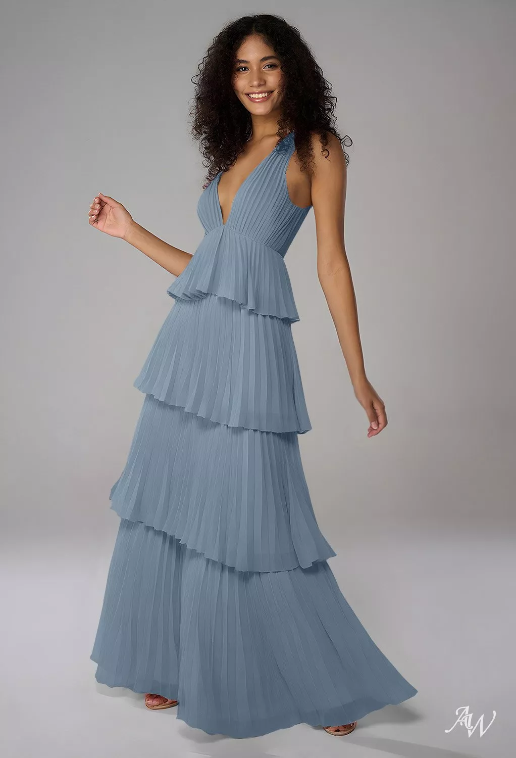 blue dress for baby girl Romance Ruffle Dress, in Steel Blue Chiffon, Size: Xs | Show Me Your Mumu main image 1