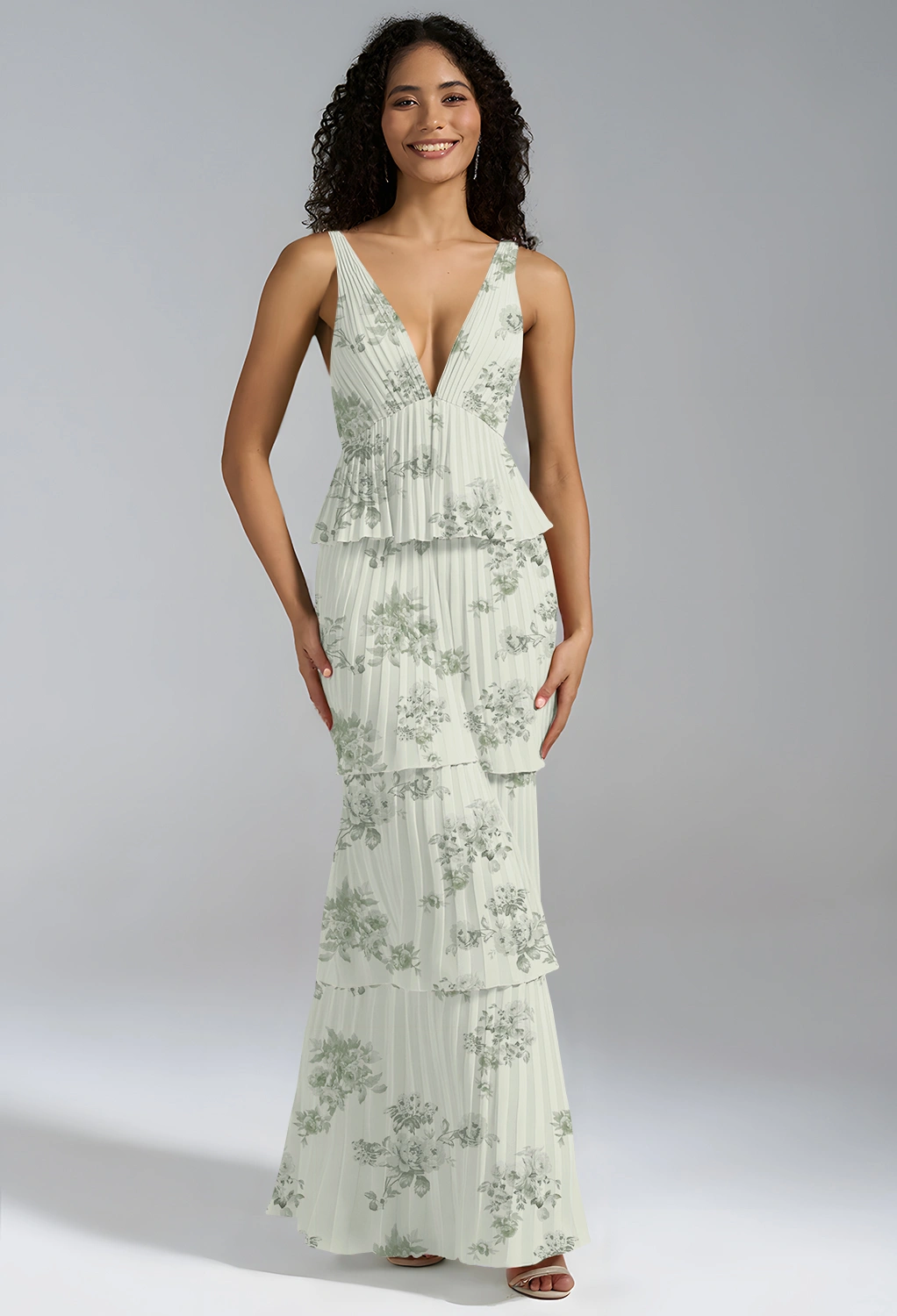 open lace back dress Zapaka Women Light Green Prom Dress with Appliques Mermaid Lace-Up Back Party Dress, Light Green / US2 main image 0