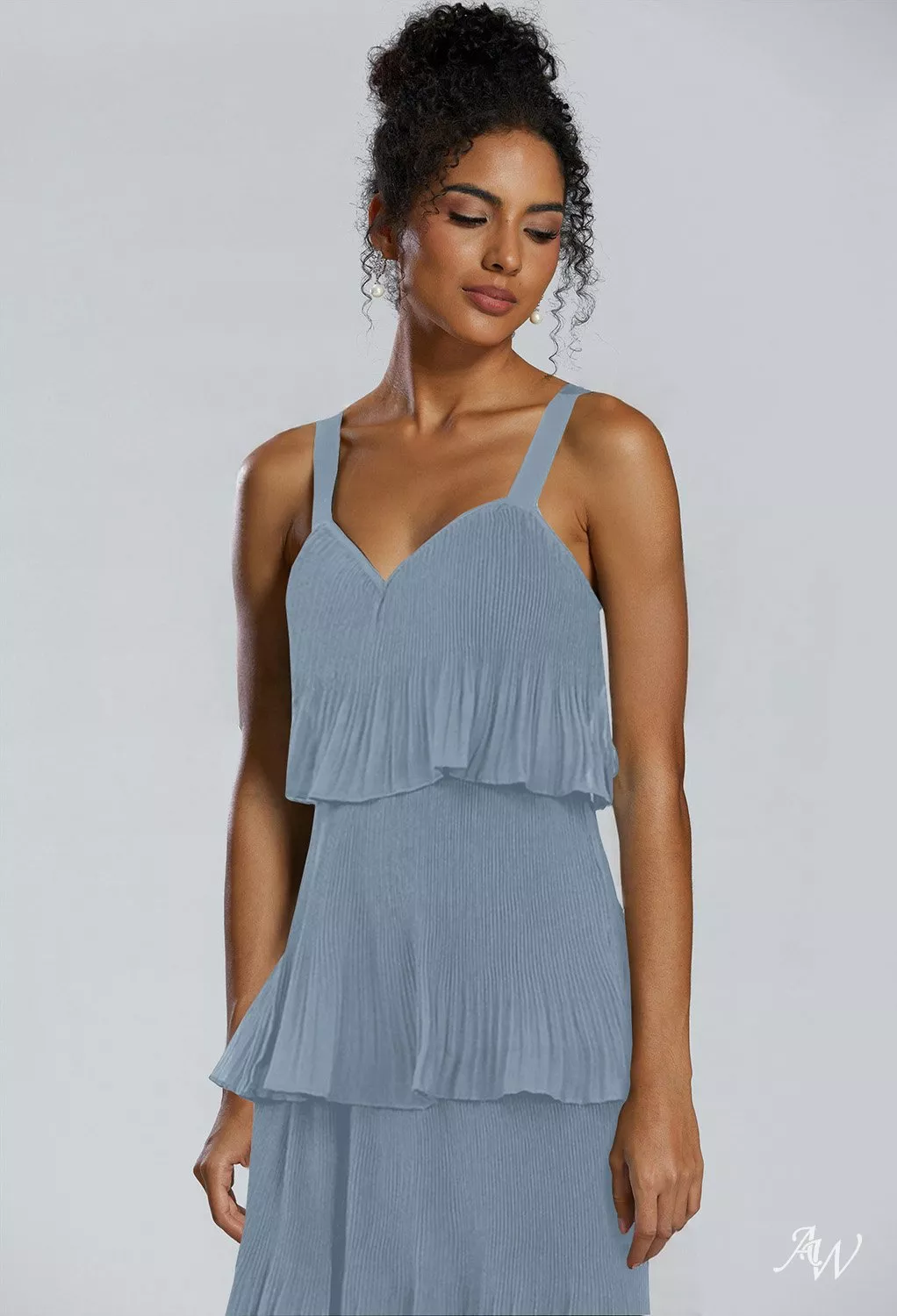 light blue dress francesca's FRANCESCA GUILIANO POWDER BLUE EYELET WAISTED GOWN [FINAL SALE] – Luibelle main image 0