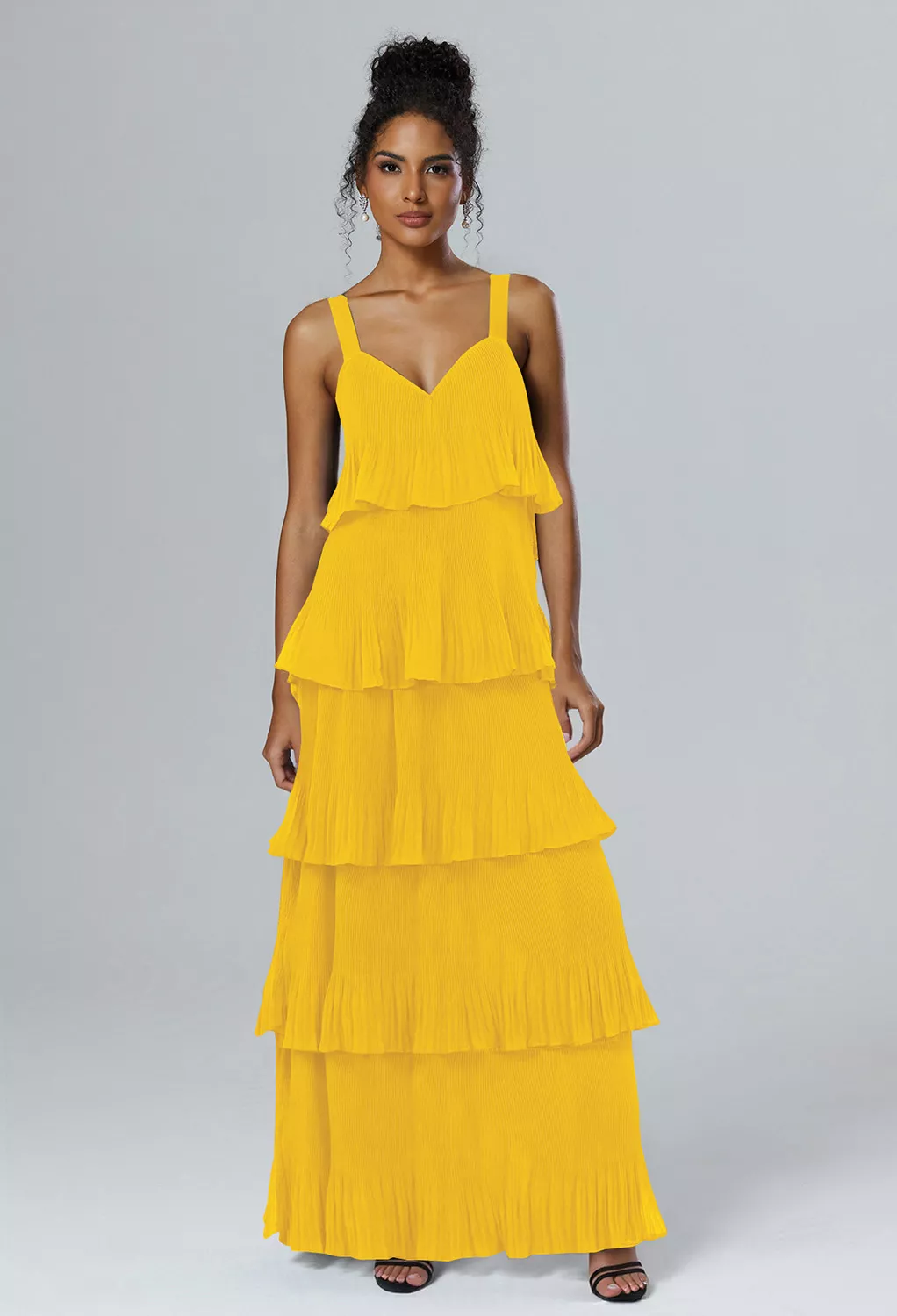 Mustard Yellow Black Tie Wedding Guest Dresses | AW.Bridal