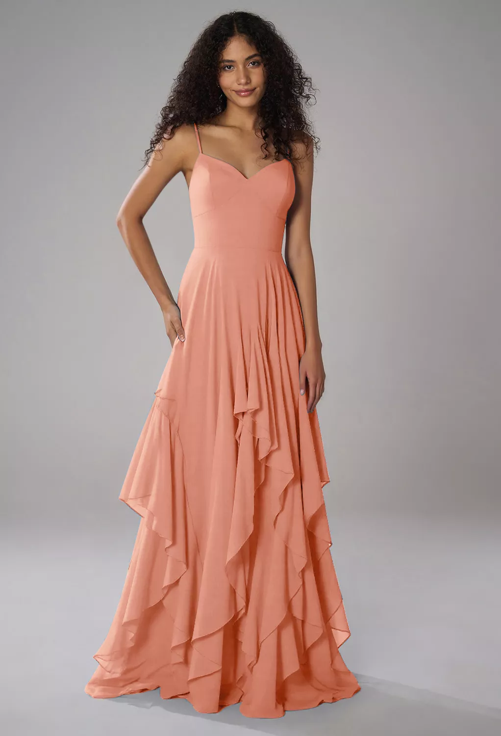 open lace back dress AERYAN GOWN IN PEACH PINK – HappyLilliput