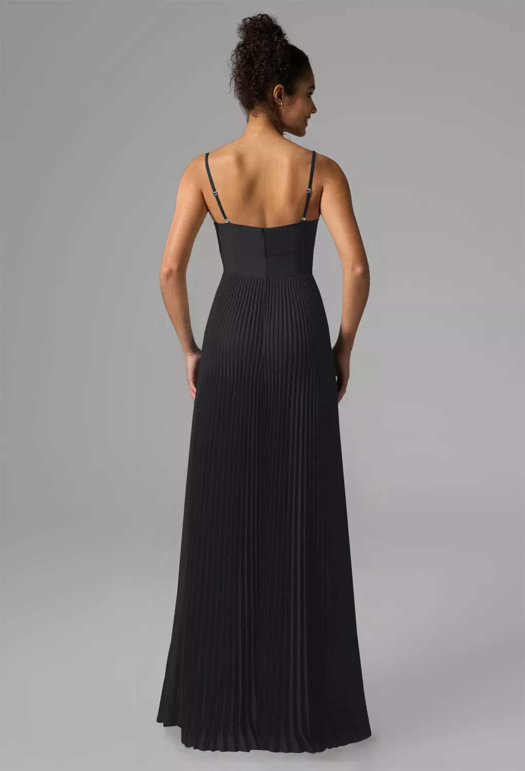 sweetheart tank pleated mesh bridesmaid dress Pleated Print Mesh High Low Dress with Tendrils