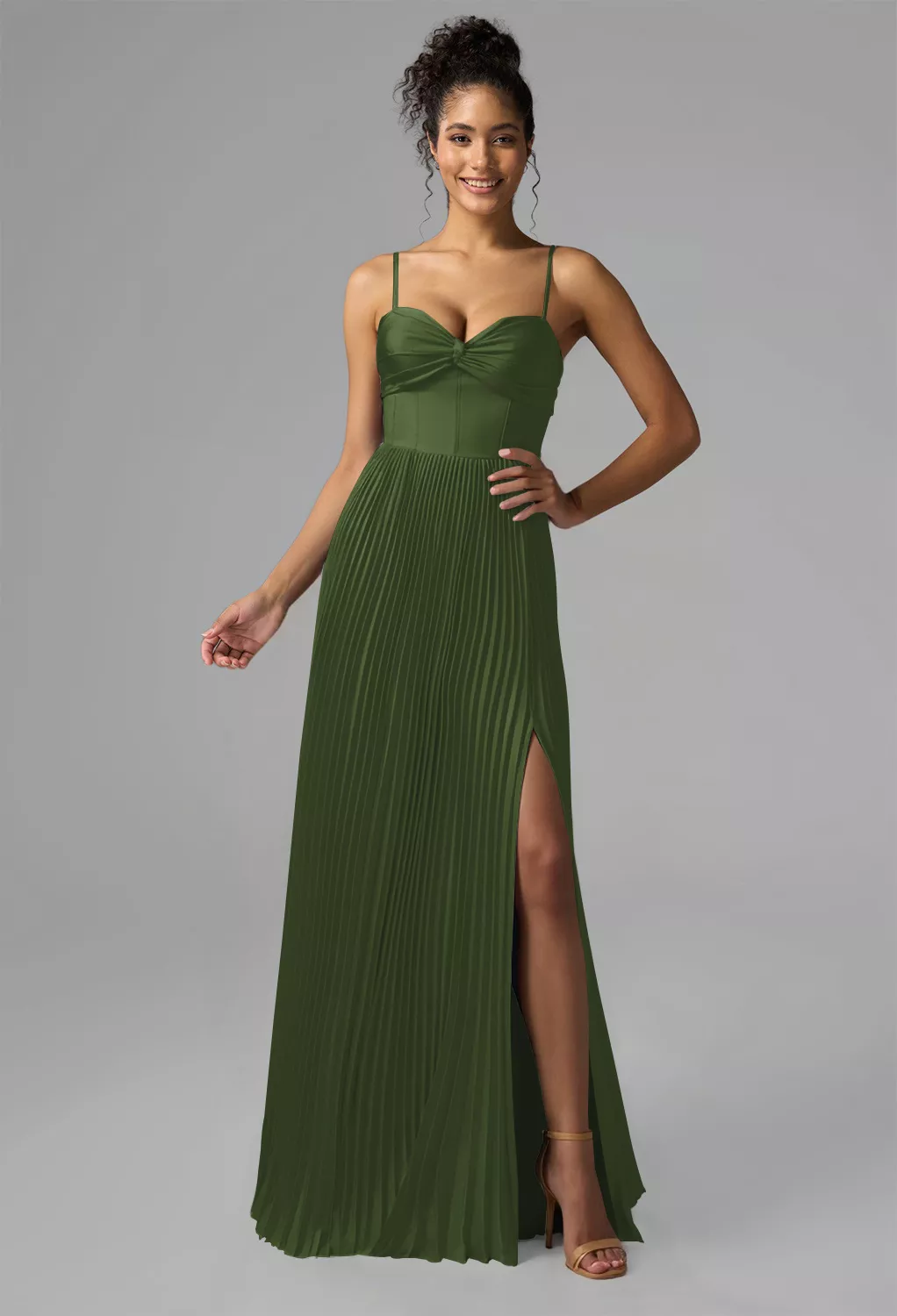 Green Olive Wedding Guest Dresses
