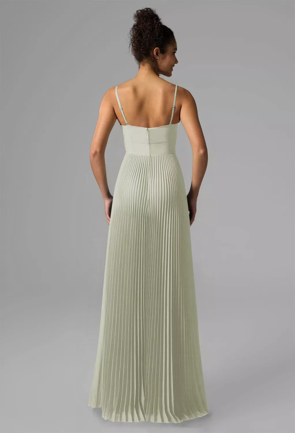 slim fit dress slacks Baltic Born Womens Dalton Pleated Midi Dress | Light Sage main image 1