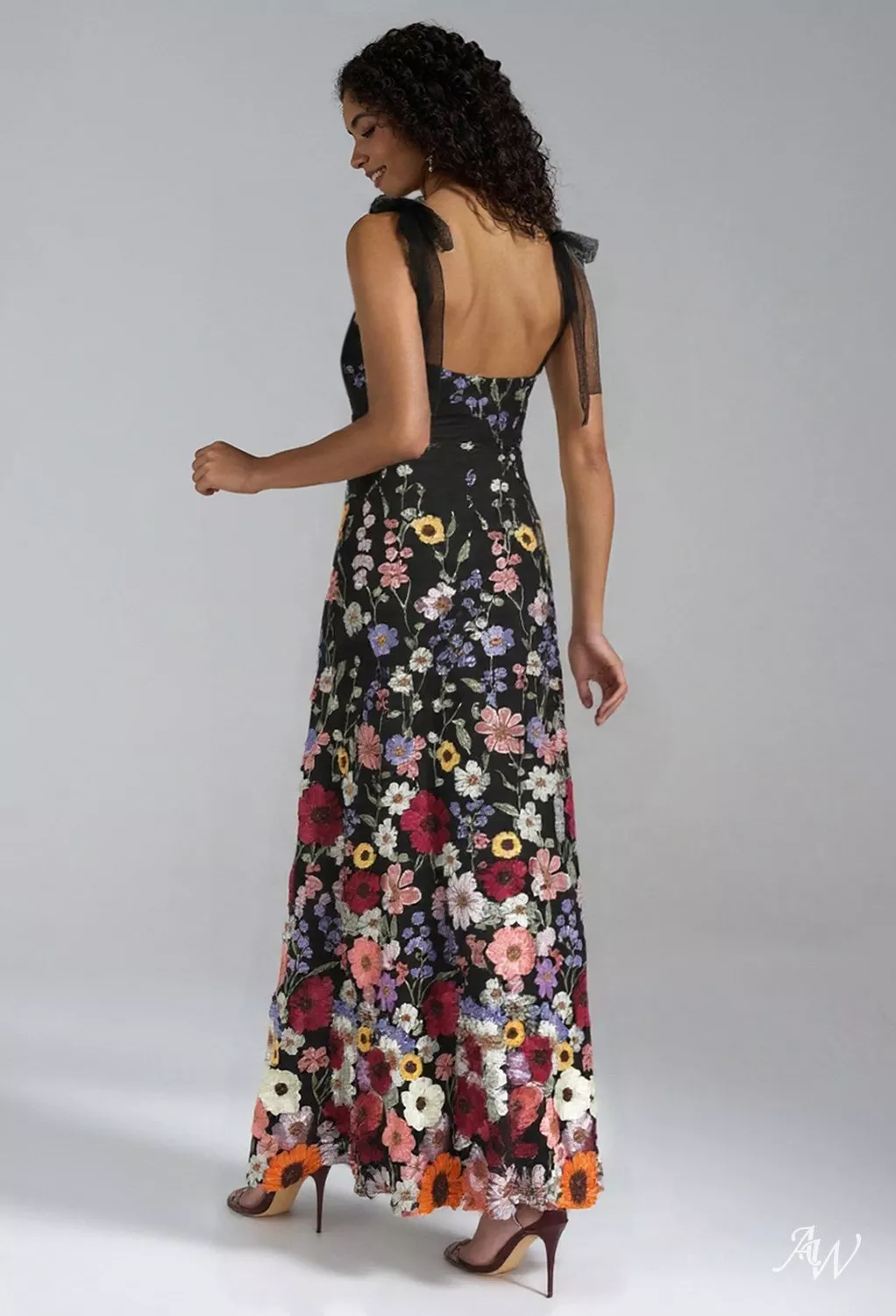 princess polly baby blue dress Black Wedding Guest Dress A-Line Spaghetti Straps Floral Maxi Dress –  chiclody main image 0