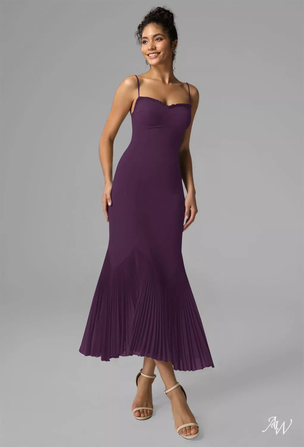 AW Elouise Grape Wedding Guest Dresses | AW.Bridal