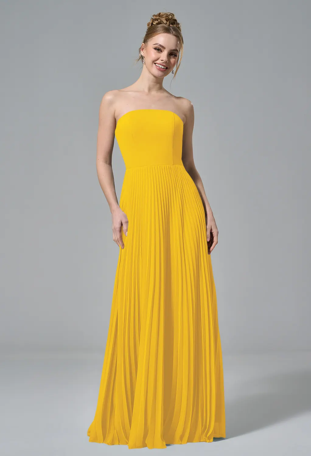 chinese dress ladies Yellow Bridesmaid Wedding Guest Dress with Short Sleeves – loveangeldress