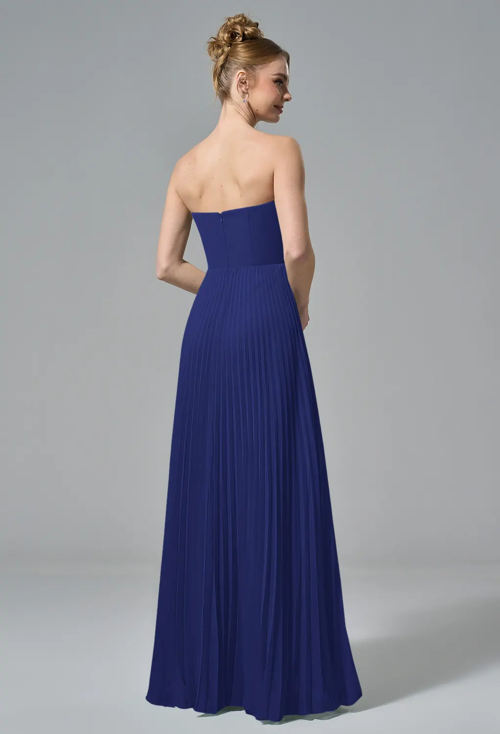 princess polly baby blue dress Blue One Shoulder Keyhole Ruched Satin Maxi Dress – FancyVestido main image 1