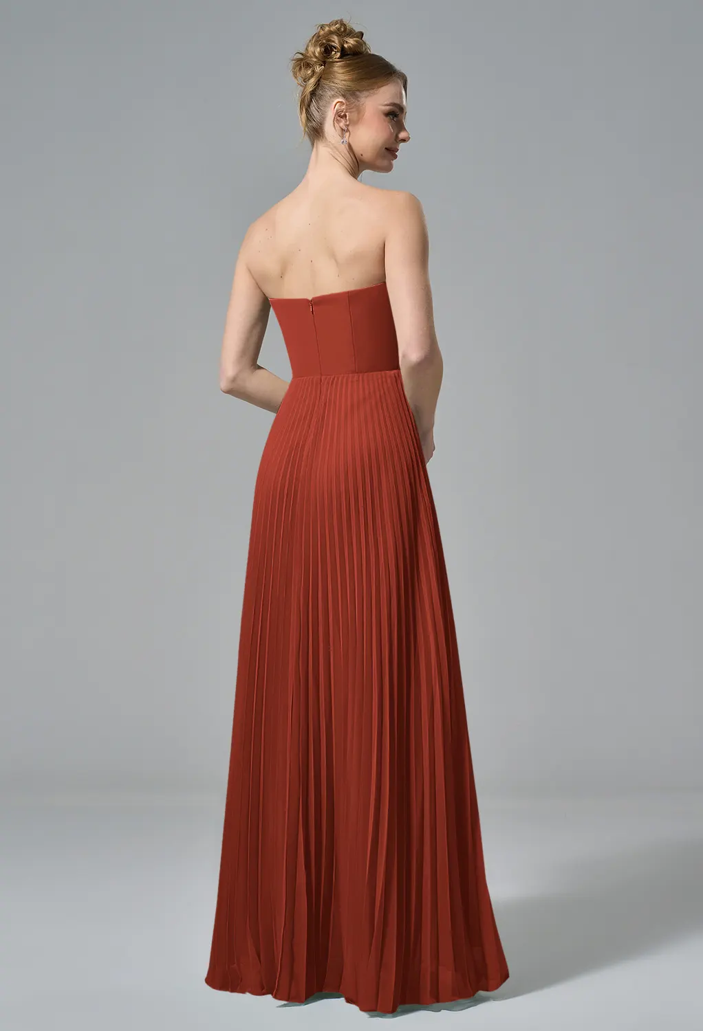 velvet rust bridesmaid dresses Rusty Burnt Orange Velvet Dress main image 0