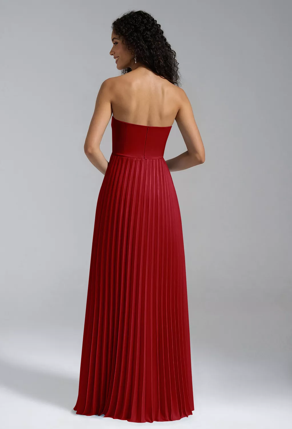 deep claret bridesmaid dresses Alessia Elegant Cowl Pleated Long Chiffon Bridesmaid Dresses, Cinnamon Rose