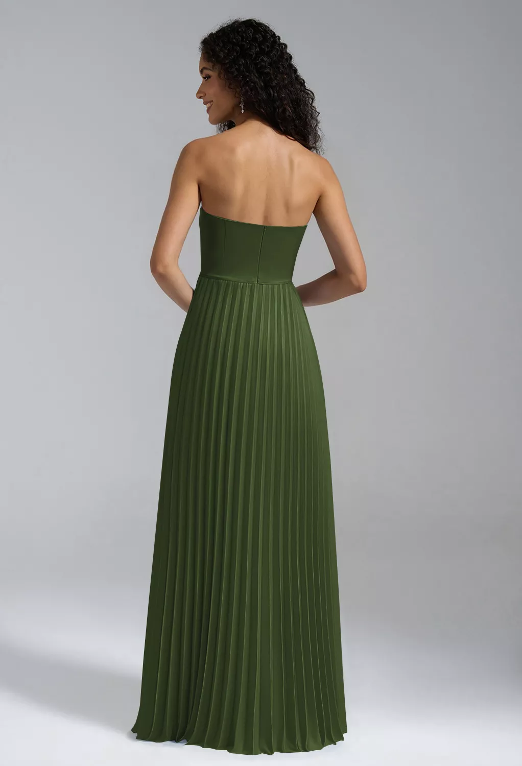 Green Olive Wedding Guest Dresses | AW.Bridal