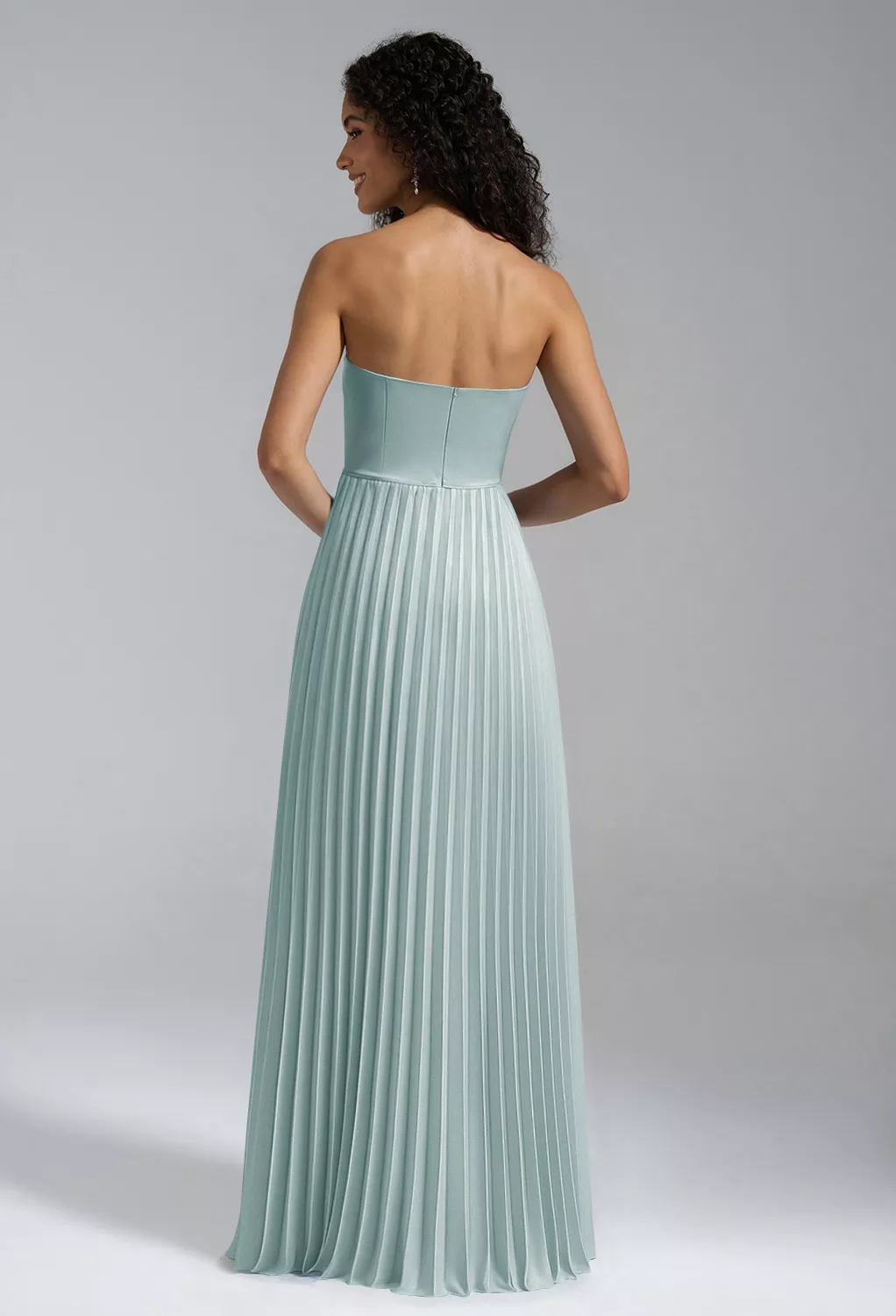 mist blue bridesmaid dresses Mist Blue Bridesmaid Dress Matte Satin Size 2XL