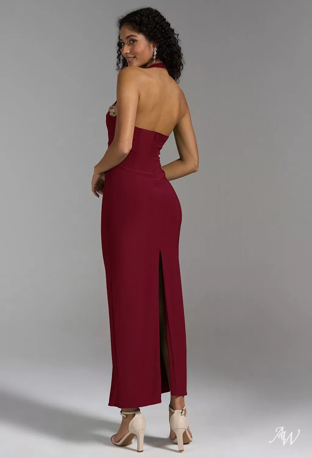 women's burgundy wedding guest dress AW.Bridal Mermaid Sweetheart Neckline Ankle Length Sleeveless 3D Floral Embroidered Dresses Size 4 Select Loafer Size:44 flattering mermaid skirt with TFINV1 Nigerian Ankara Bridesmaid Dresses