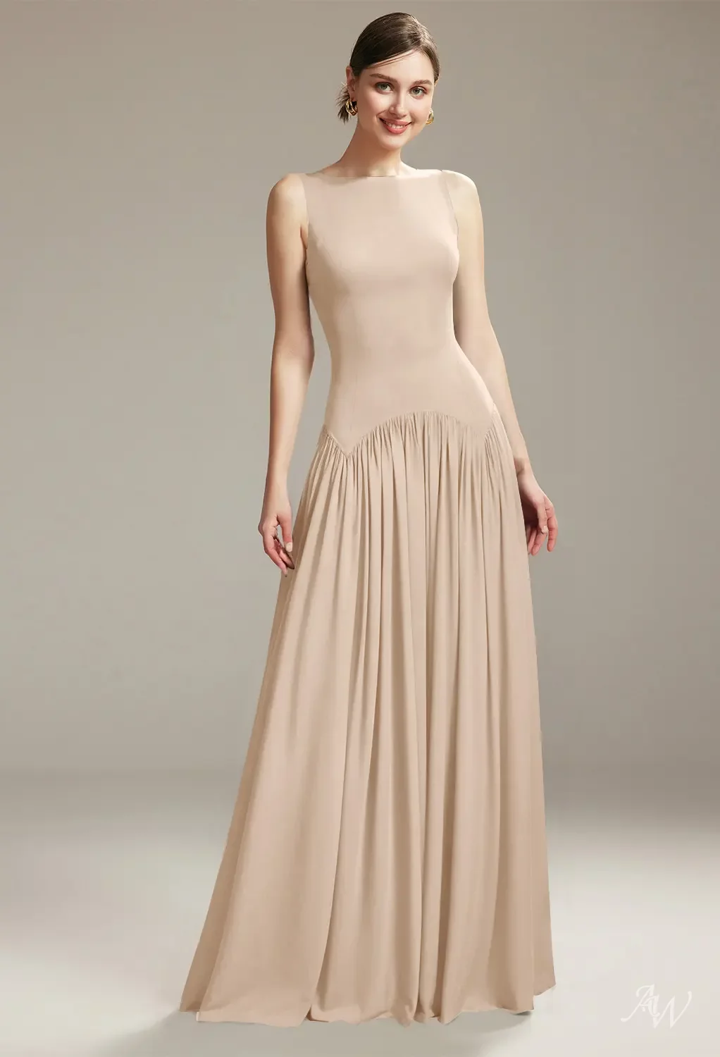 white christmas dresses Champagne Bridesmaid Dresses Satin Mismatched – Lisposa main image 1