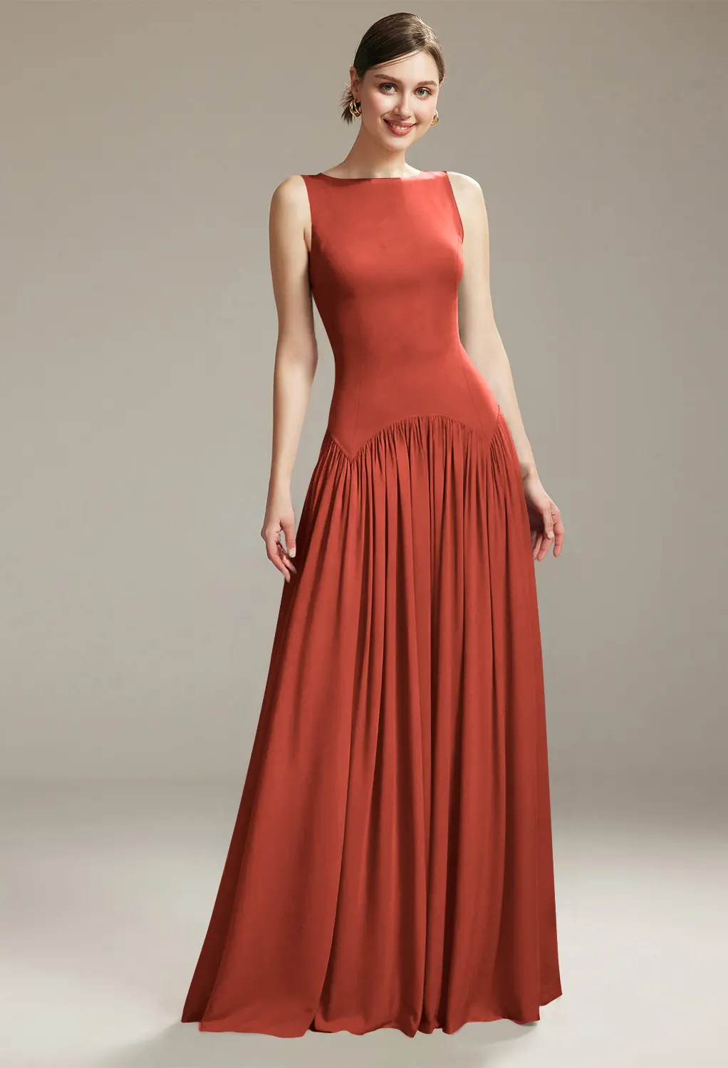 rust coloured evening dress Rust Off the Shoulder Evening Dress Mermaid Satin Prom Dress with Flap ARD2869