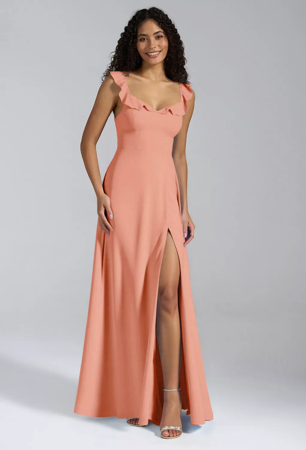 Peach Pink Bridesmaid Dresses