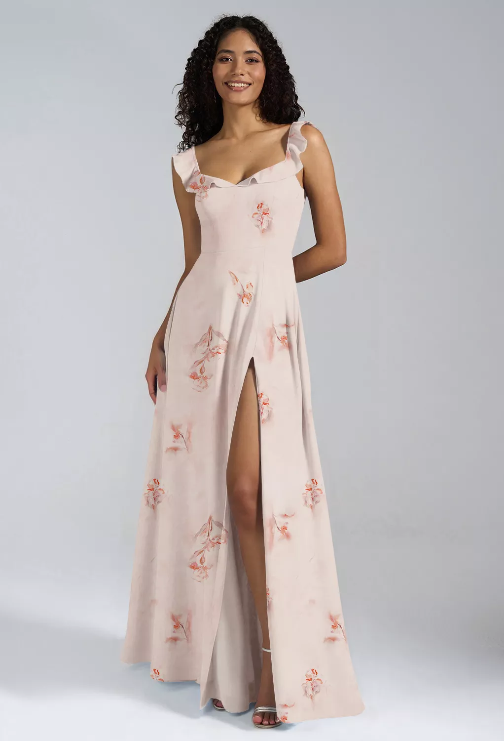 pink bridesmaid dresses floral tr2208 - M Size - Women's Dresses main image 0