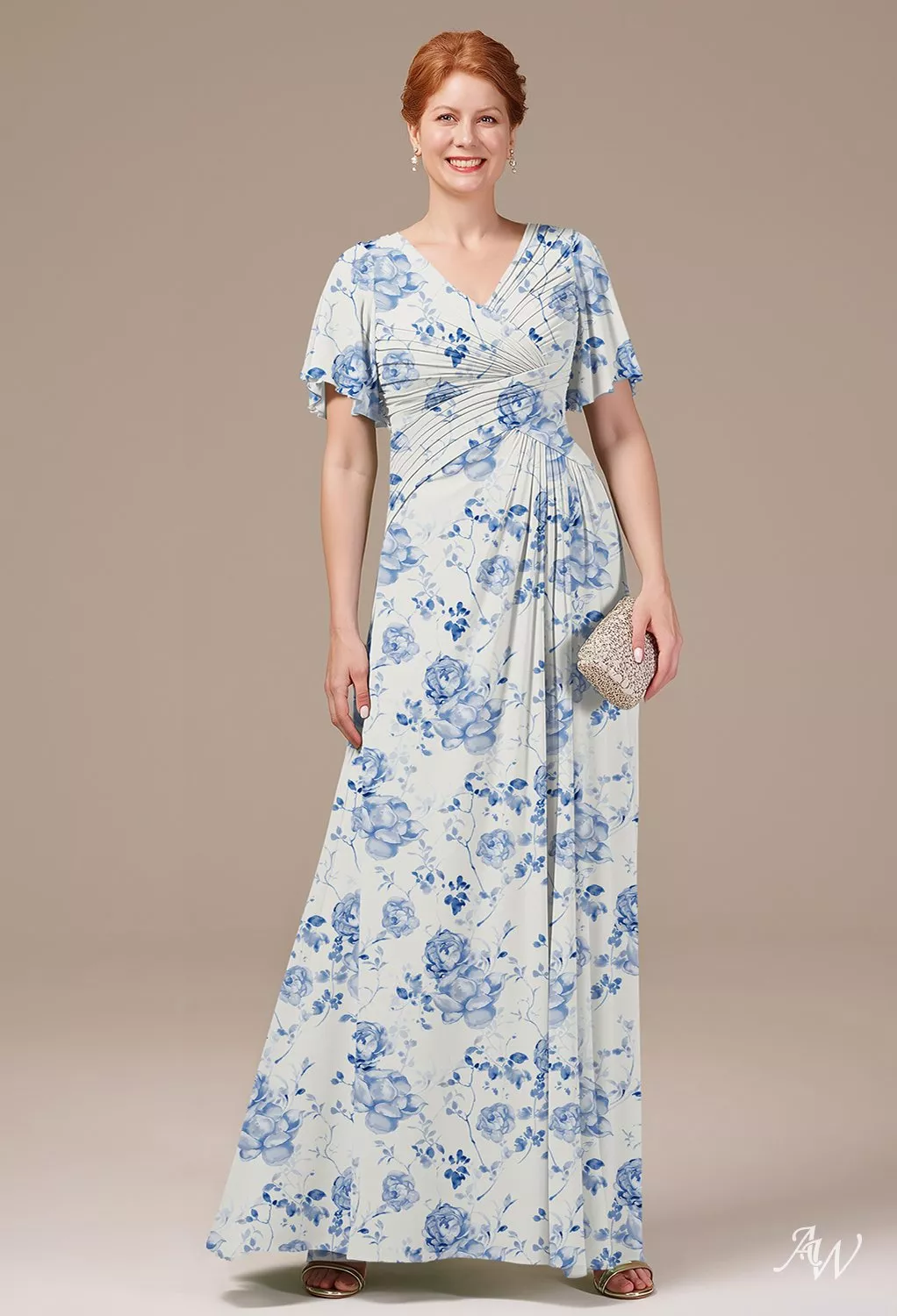blue floral mother of the bride dress Navy & Groom Dresses Floor Length Navy Blue Mother Of The