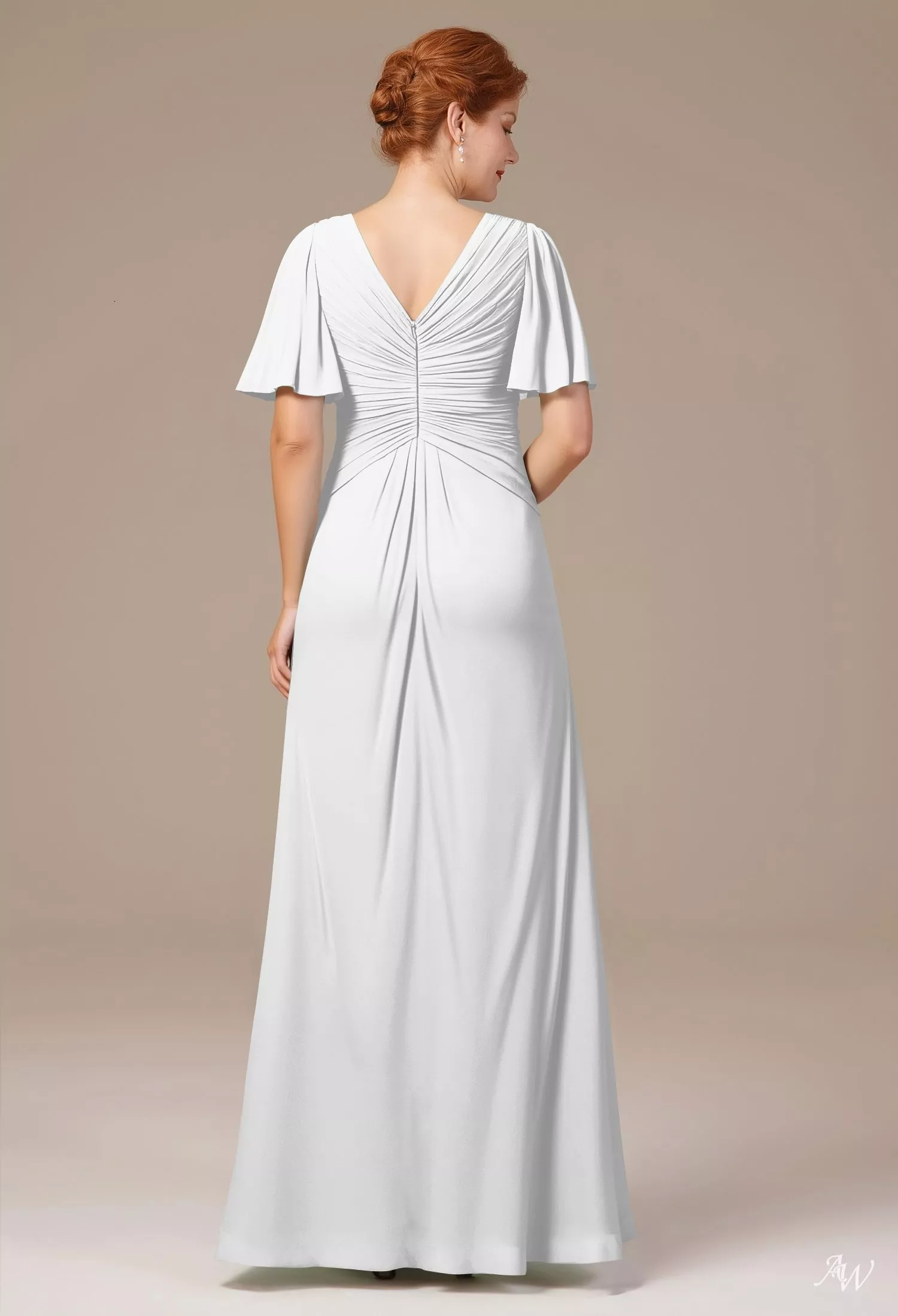 white wrap bridesmaid dress Wedding dress see through sleeves 8 US / Natural White