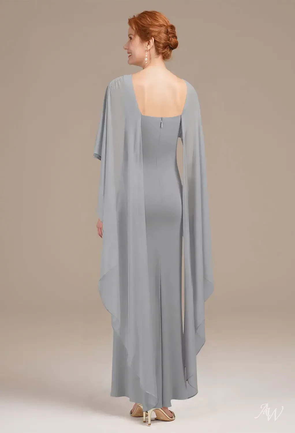 dove grey mother of the bride dresses Grey Sheath One Shoulder Mother Of The Bride Dress with Split