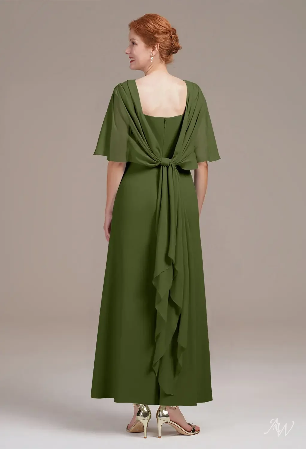 olive green 2 piece dress 