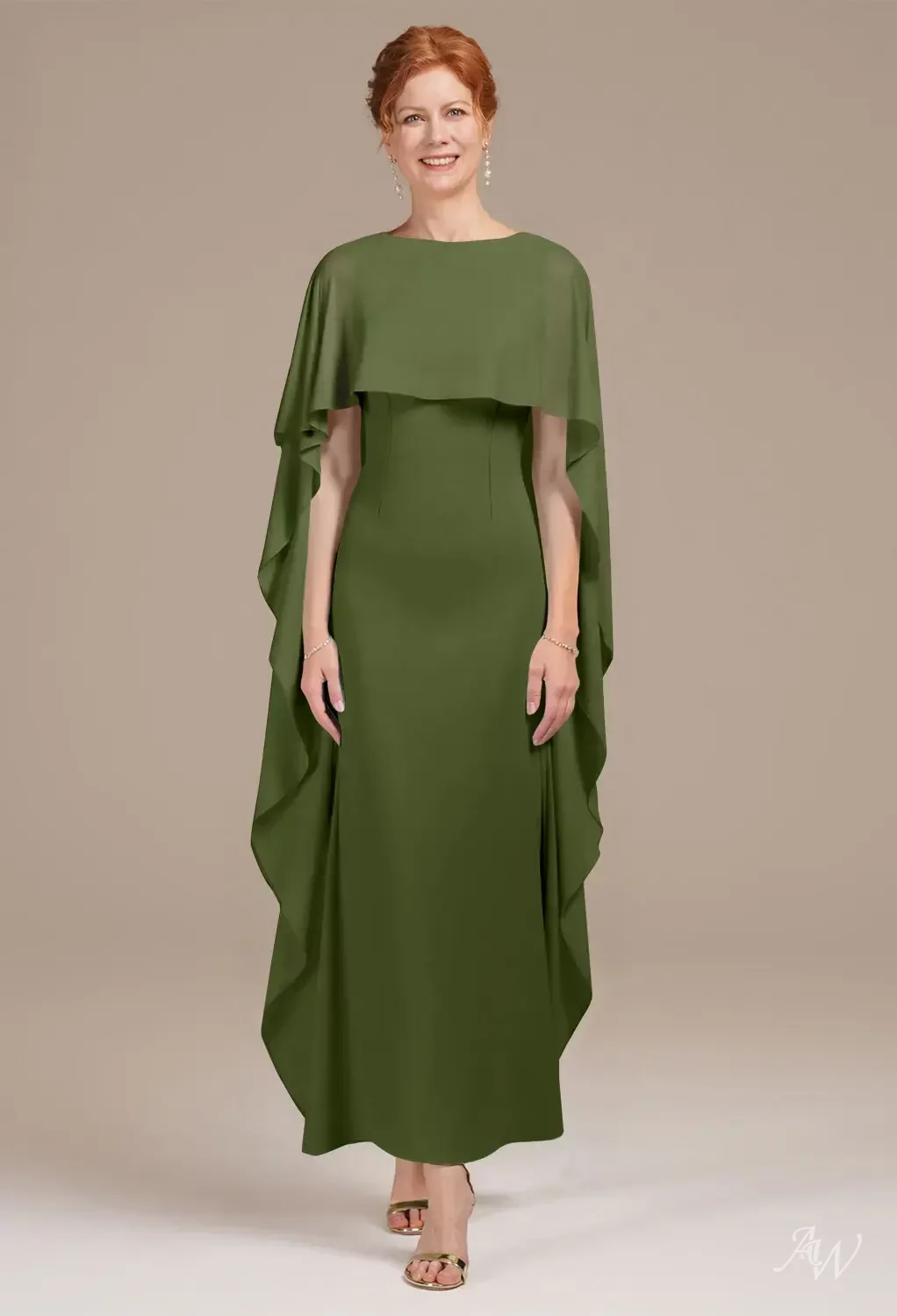 AW Zain Green Olive Mother of the Bride Dresses | AW.Bridal
