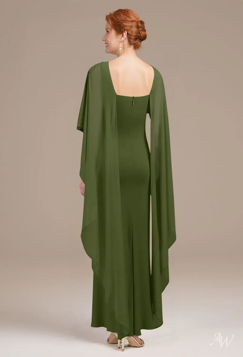 AW Zain Green Olive Mother of the Bride Dresses | AW.Bridal