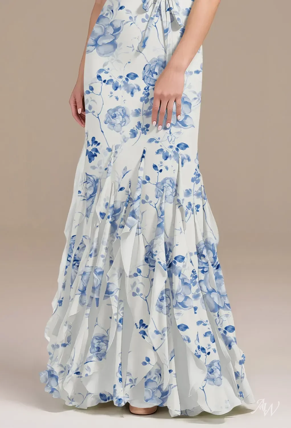 blue plunge dress Blue Velvet Mermaid Dress main image 0