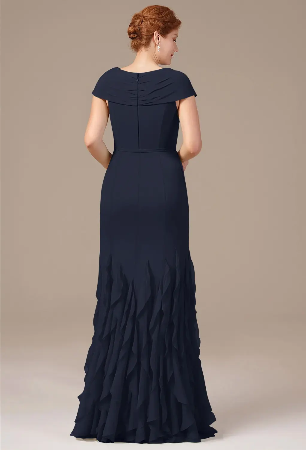 white shoes and dress Sheath Floor Length Satin Navy Mother Dress One Shoulder Elegant Formal Gown COCOMELODY CM0372, M-Royal Blue main image 0