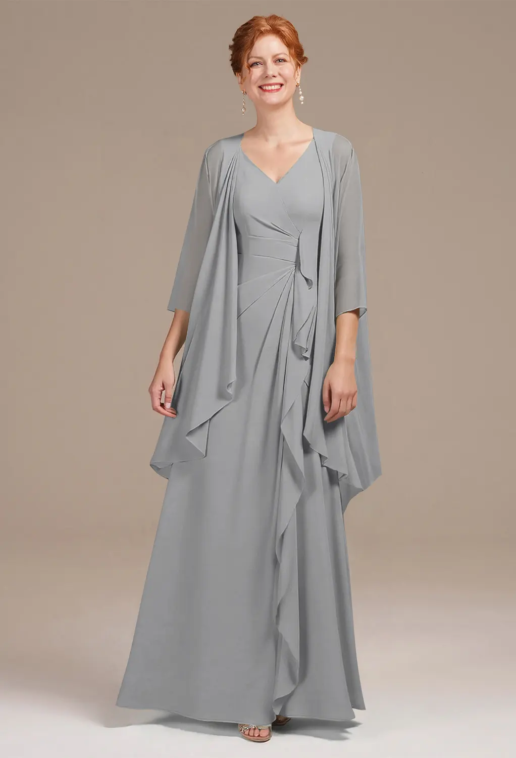 chinese dress ladies Strapless Dove Gray Tulle Floor Length Evening Dress Size 18w / Other