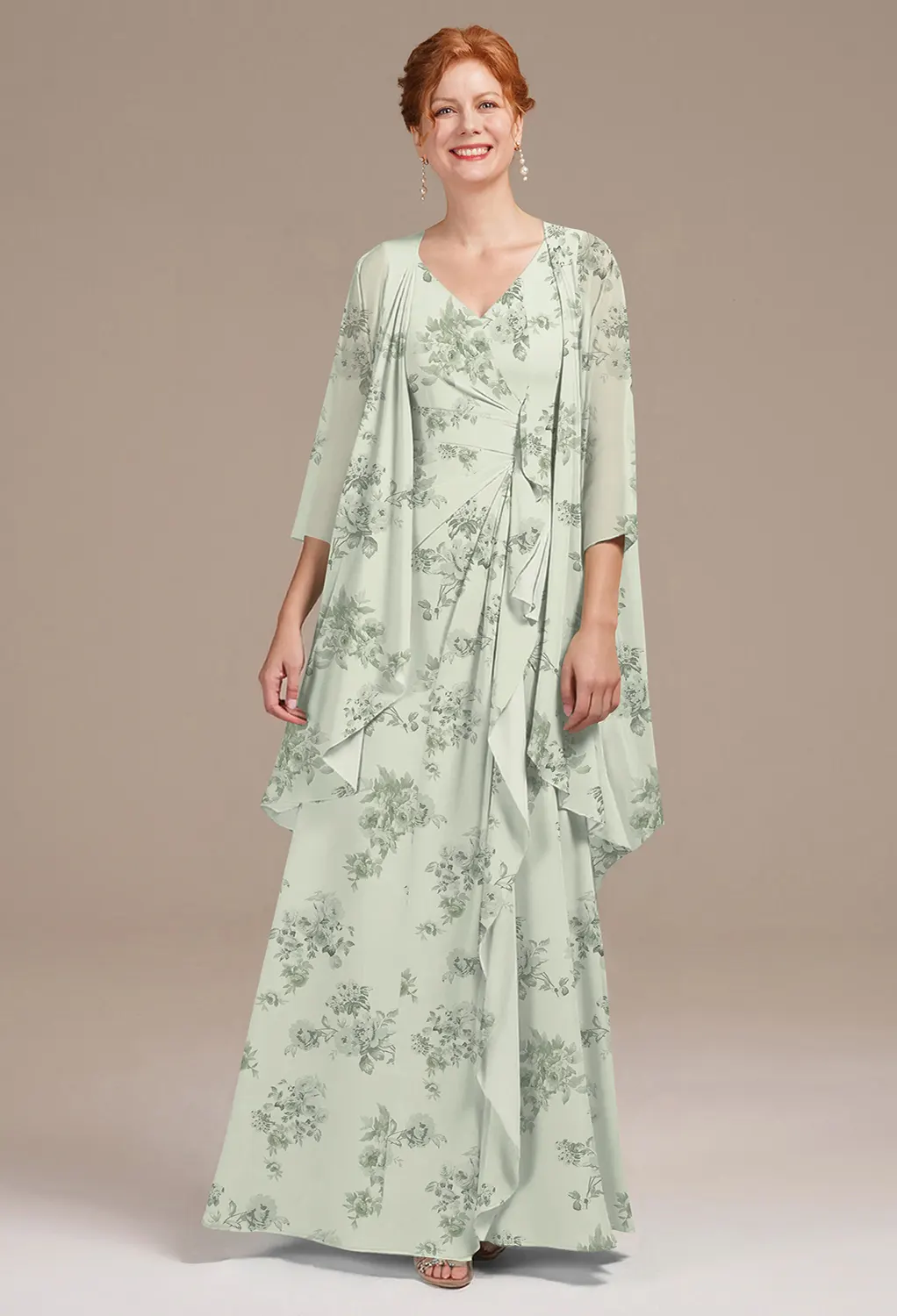 green emerald velvet dress A-Line V Neck Dark Green Burnout Velvet Mother of The Bride Dress US4 / Burgundy main image 0