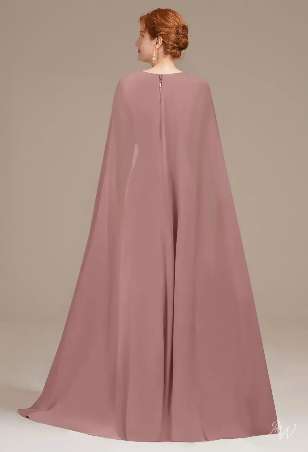 dusty pink cape dress Dusty Pink Designer Sequin Gown with Cape Sleeves - Sparkly Maxi Dress with V-Neckline