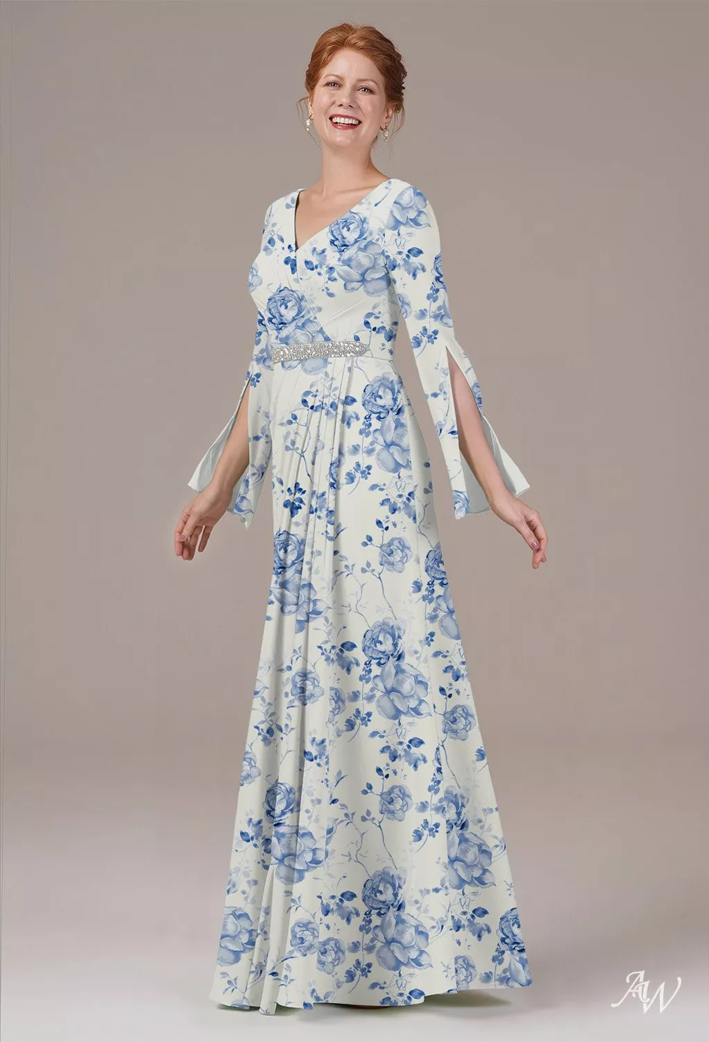 chinese dress ladies EZAPINE Women Floral Mini Dress Long Sleeve Stand Collar Button Up Elegant  Work Swing Short Pleated Dress Blue S at Amazon Women's Clothing store main image 1